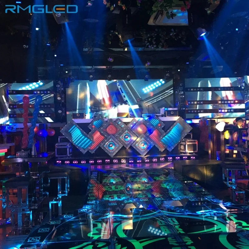 RMGLED полноцветный P4P5 динамический невооруженным глазом 3D DJ светодиодный экран креативный Электронный музыкальный фестиваль ночной бар Dj Booth дисплей