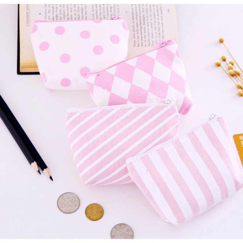 New creative cute mini crystal powder zipper coin bag student hand key storage bag canvas coin purse