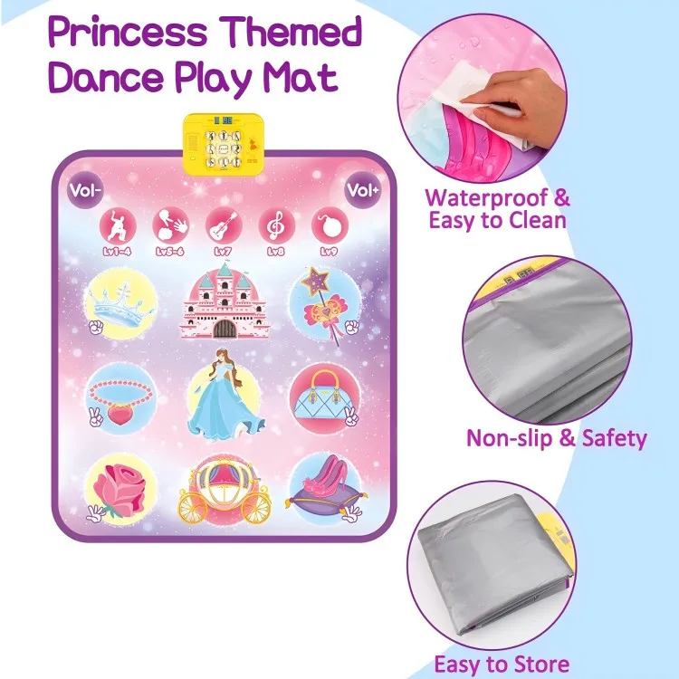 Dance Mat Electronic Dance Pad Multifunctional Piano Game Pad Outdoor Music Stepping Dance Mat Anti-slip Christmas Birthday 5 Ga