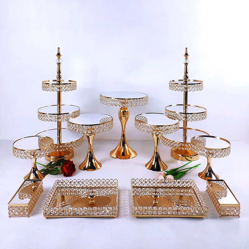 Wedding dessert table ornaments Cold meal cake three-level light refreshment shelf Decorative display cake stand