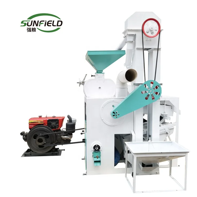 Sunfield 400-500kg/h Mini diesel engine automatic Modern combined rice mill