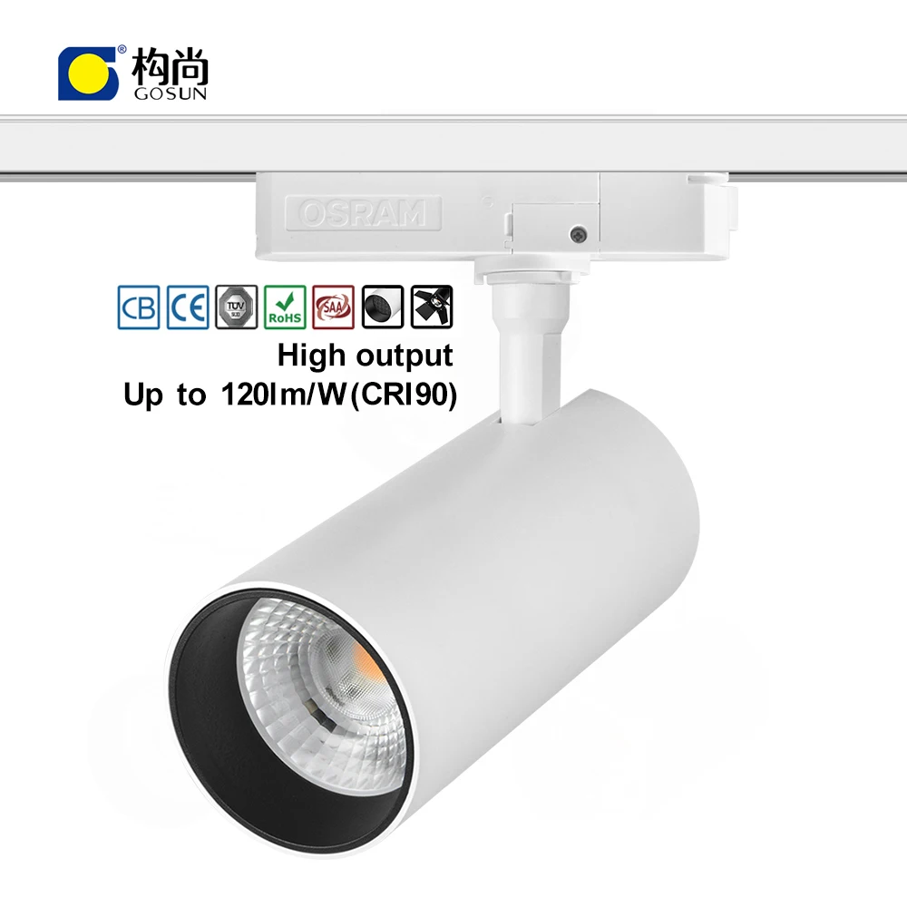 Extended radiator 42w up to 120lm/W flicker free anti-glare COB led track light for Indoor lighting