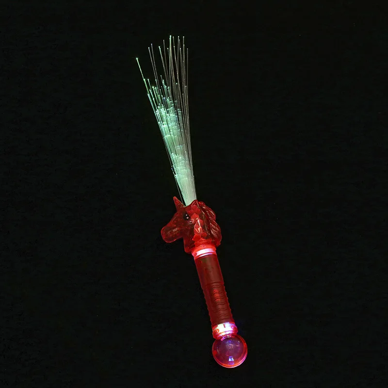 Party Light Up Unicorn Fiber Optic Led Sticks Promotional Flashing Led Unicorn Fiber Optic Stick Wands