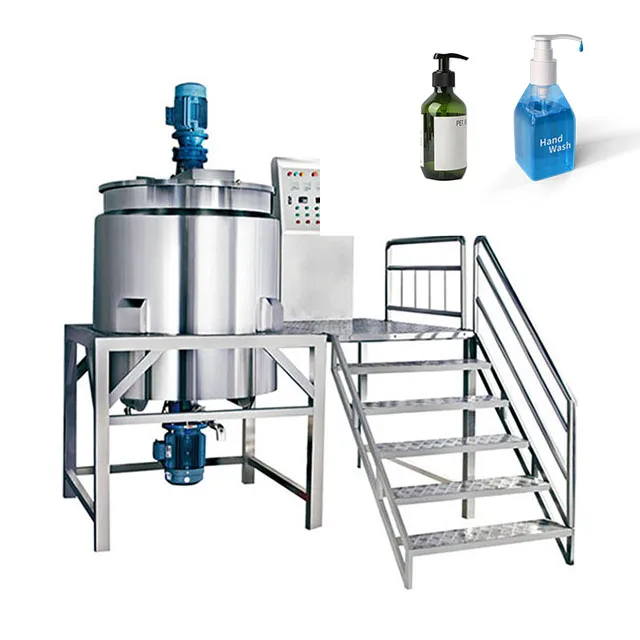 Stainless steel shampoo mixing tank, liquid soap making machine, liquid washing jacket mixer