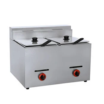 Commercial 2 Basket Counter Top Gas Deep Fryer French Fries Machine Industrial Fryer For Kitchen Equipment