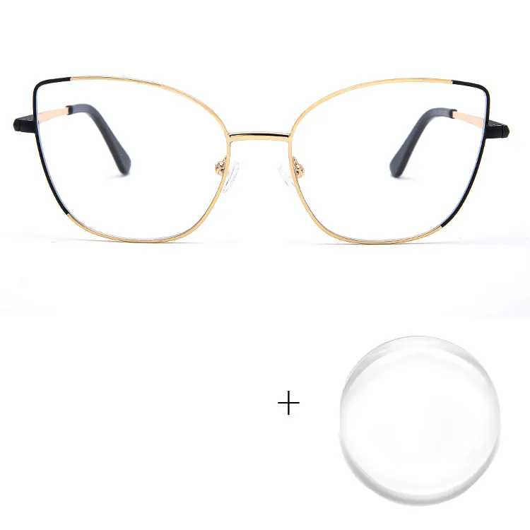 New Style Metal Cat Optical Frame Fashion Design Medical Eyeglasses Customization Prescription Eyewear 0185