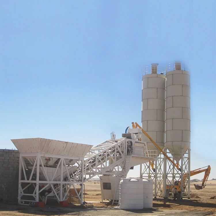 35m3/H Ready Wet Mix Mini Small Truck Mounted Mobile Concrete Batching Mixing Plant with Horizontal Cement Silo Factory Price