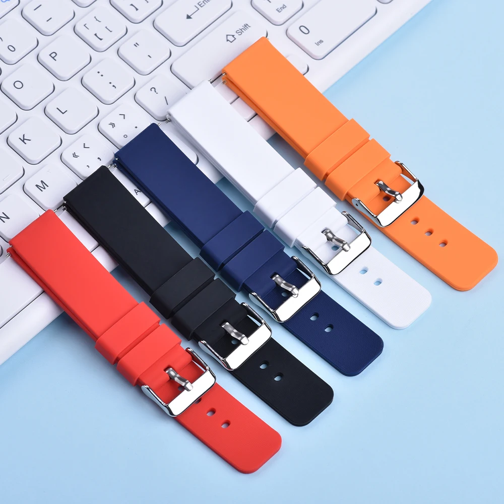 JUELONG Cheap Price Soft Silicone Quick Release Watch Straps Replacement Silky Rubber Watch Bands 16mm 18mm 20mm 22mm 24mm