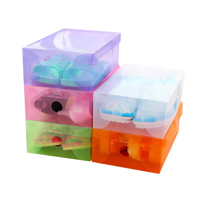 Stock Foldable Durable Plastic Storage Box High Quality Shoes Box Shoes Storage Box