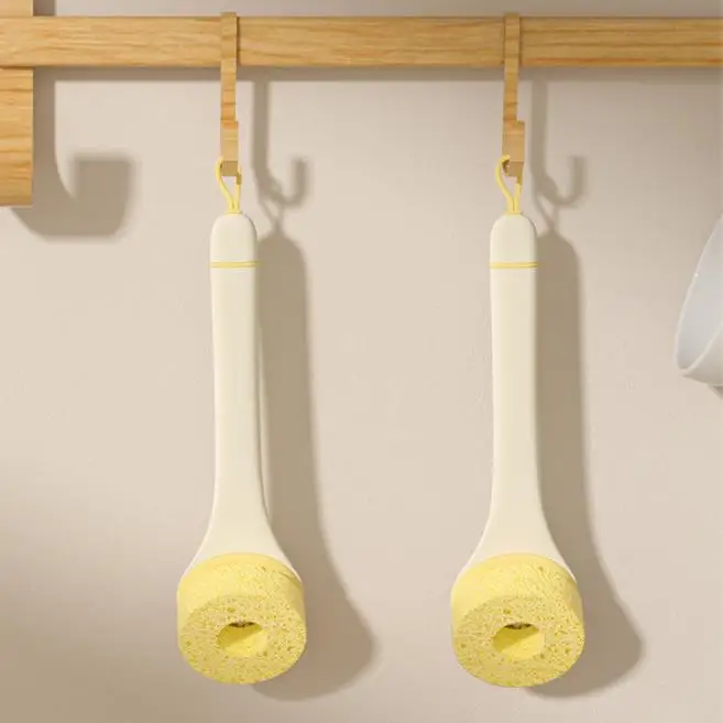 Wood Pulp Cotton Pot Brush Multi-functional Dish Washing Cleaning Long Handle Does Not Hurt the Pot With peeler Cleaning Brush