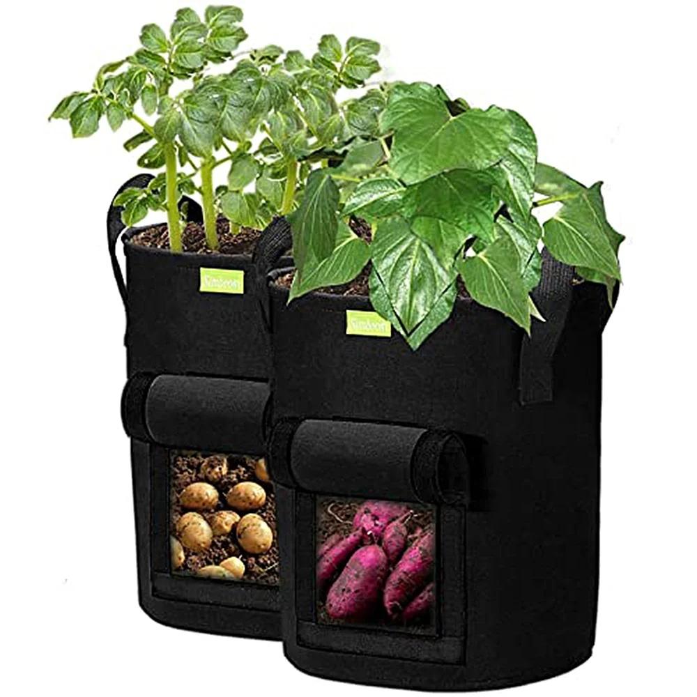 Free sample 1/2/3/5/10/20/30/40/50/100/200/300 gallon All Size Non woven Fabric Pots nursery bags plants black uv grow bag