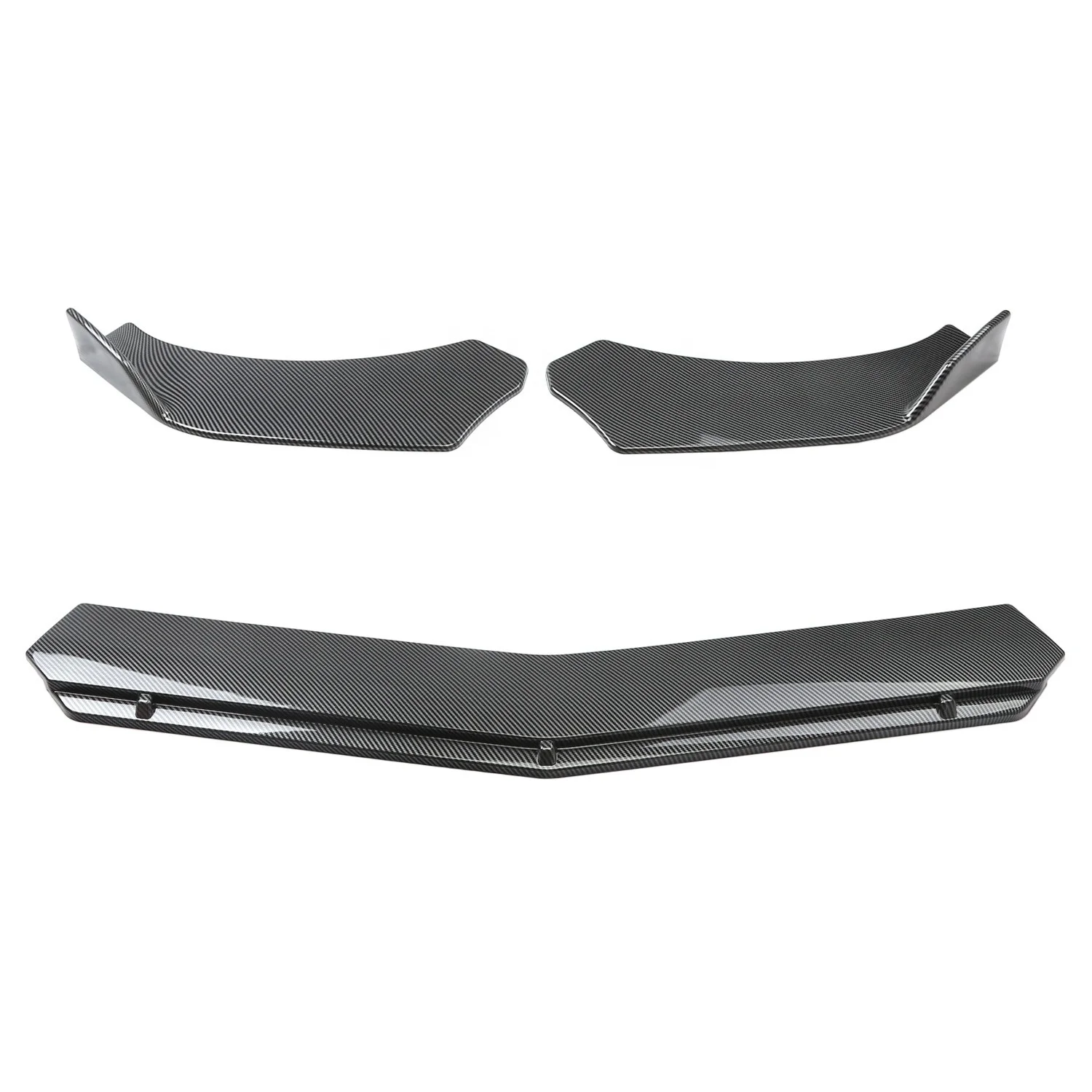 Universal Latest Style ABS Carbon Fiber Car Front Bumper Lip Protector Body Splitter Spoiler Trim Gloss Black