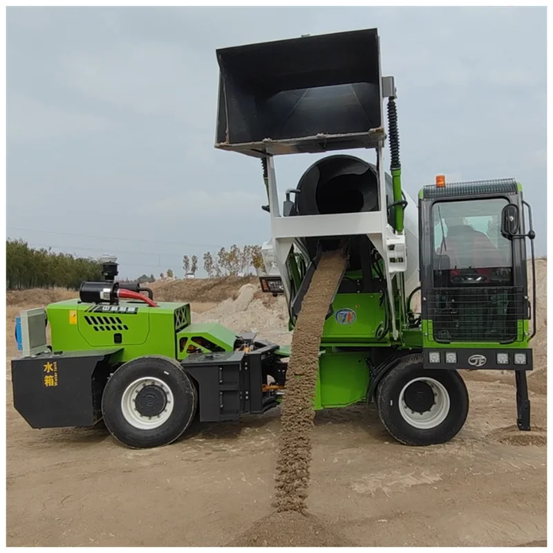 Model JBC4.0RW Bidirectional Self Loading Concrete Mixer Truck is a kind of unique vehicle which combines concrete mixer