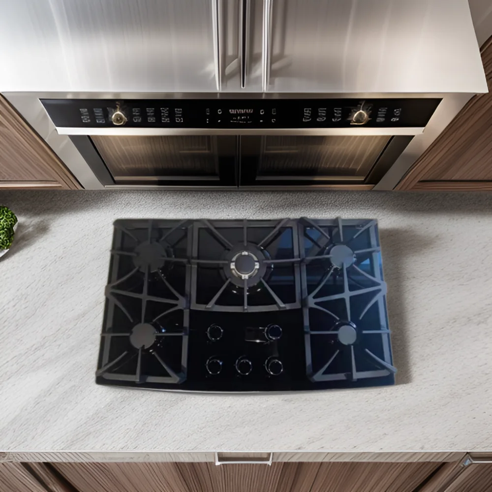 Custom Home Use Combination Gas and Electric Kitchen Stove Wholesale Supplier 1-5 Burner Cast Iron Cooker with Battery Power