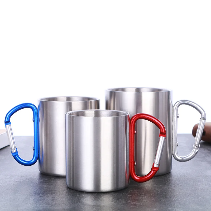 
New product carabiner cup stainless steel vacuum flask coffee mug sports vacuum flask water bottle 