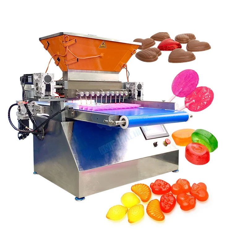 Small Jelly Gummy Bear Depositor Full Automatic Fabrication Bonbon Sweet Hard Lollipop Candy Make Machine
