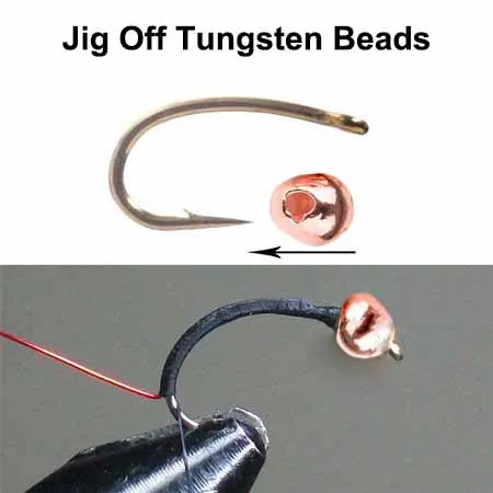 Top quality Various Colors Jig Off Tungsten Beads Fly Tying Beads Fishing Tungsten Beads for Fly Fishing (B10)