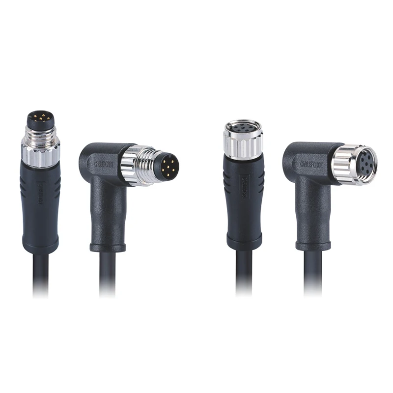 Cableforce M8 Male Female 3 4 5 6 8 Pin Un-Shielded Connector Molded 1/2/5/10 Meter Cable M8 8 Pin Waterproof Cable Connector