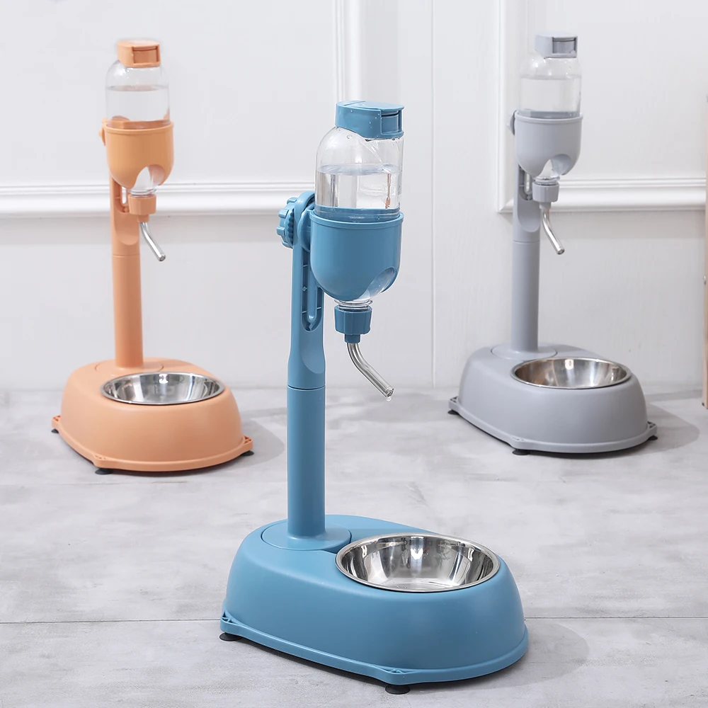 Hot Selling No Drip Adjustable Automatic Pets Dog Cat Daily Feeding Water Bottle Bowl Feeder