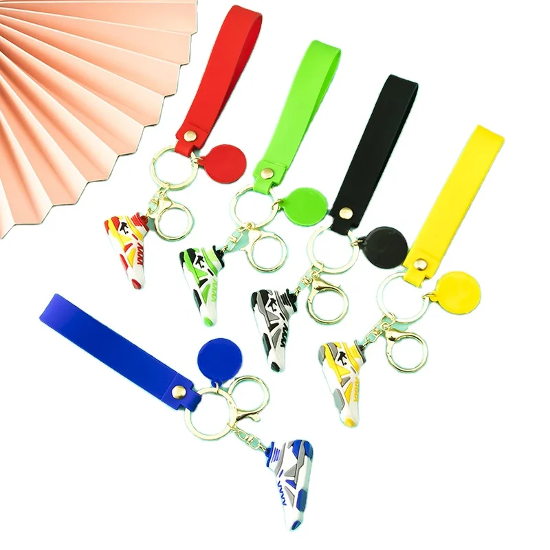 Creative Football Shoe Keychain Pendant Soft Rubber Sports Cup UV Printed Small Gift Wholesale for Sports Fans