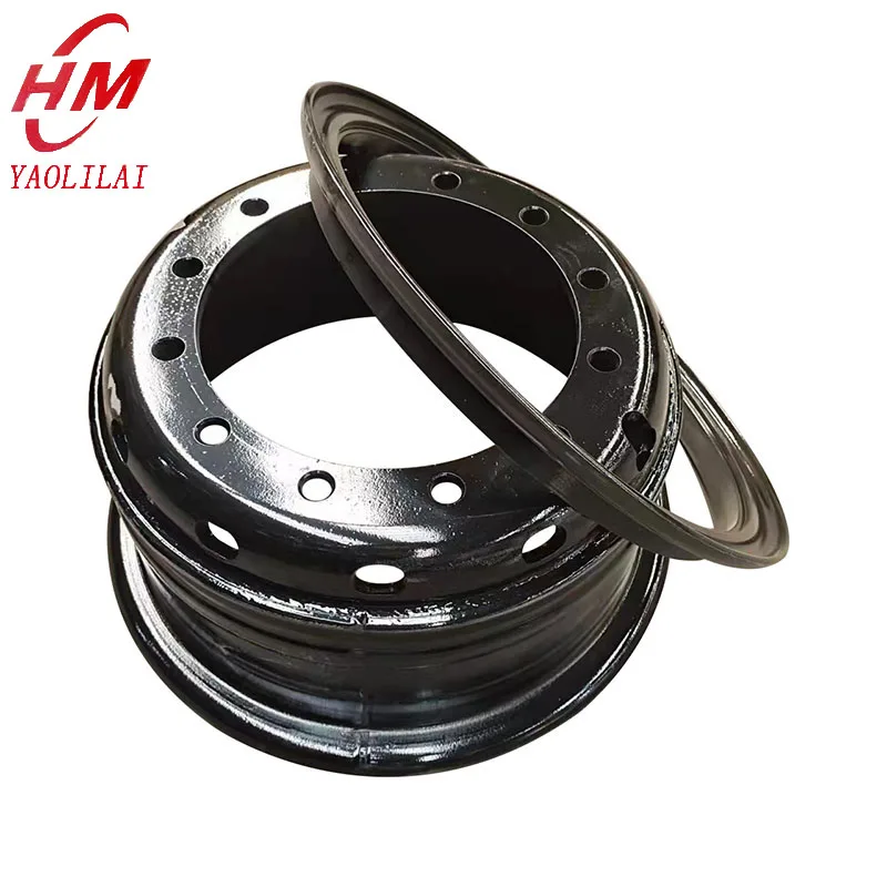 China rims factory Steel wheels rim for sale truck rims 8.5-24 for 1200-24 truck tires