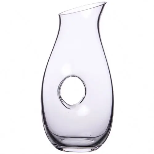 Чистый винный графин ручной работы с отверстием в качестве ручки