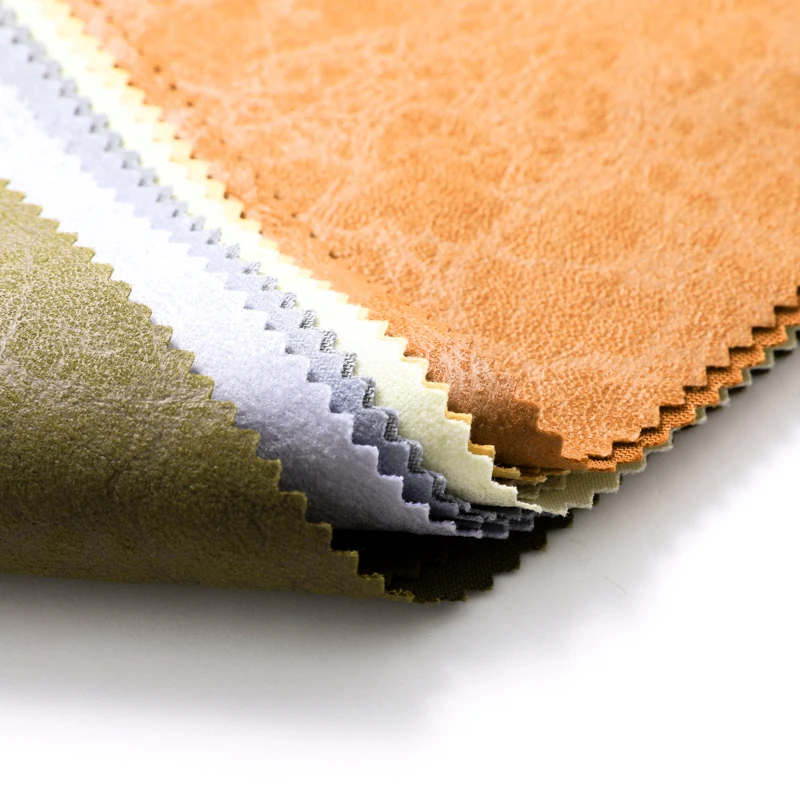 Hot popular Polyester knitted artificial suede fabric Leather fabric for cloth