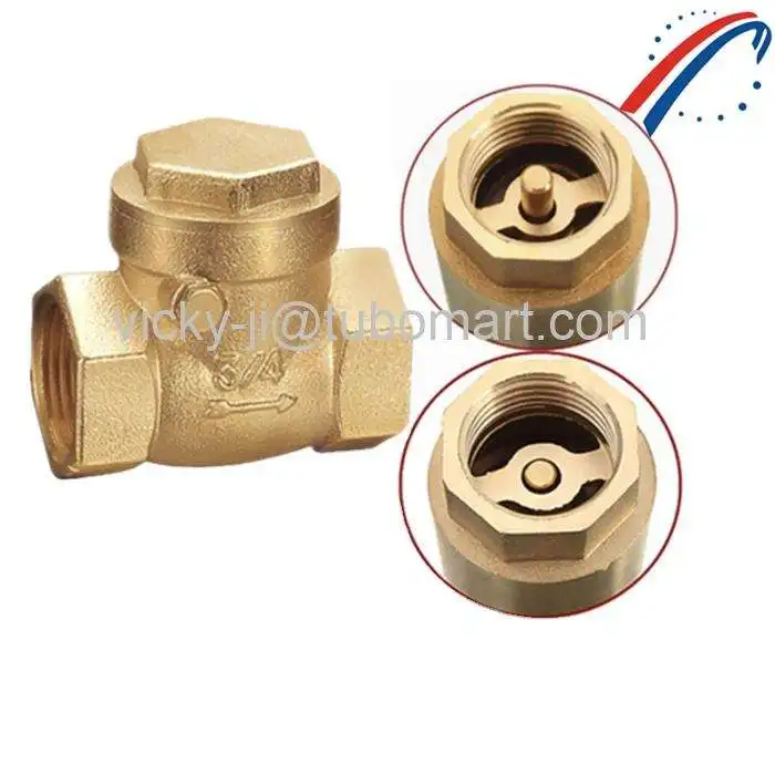 Tubomart BSP DN20 Brass Female Male Thread Swing Water Check Valve Non return valve For hvac plumbing pex Prevent Water