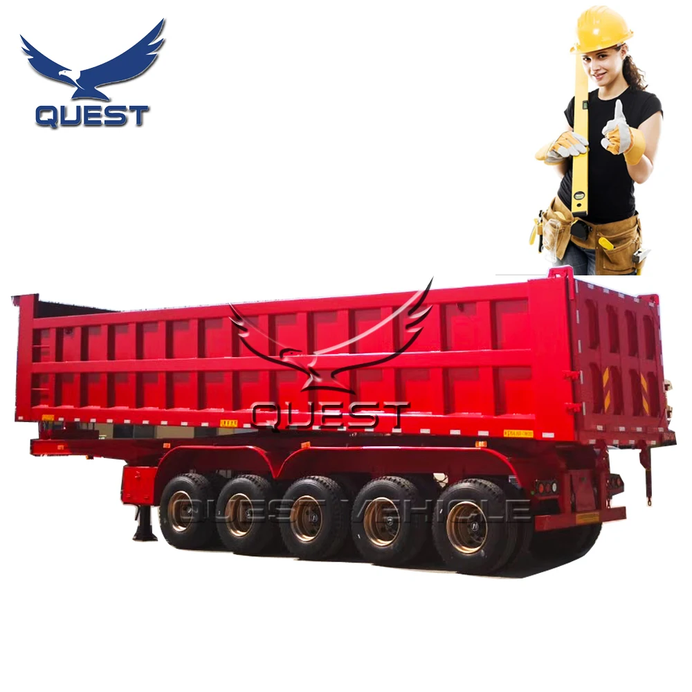 Chinese Truck Trailer Manufacturer 5 Axle Rear Dump Dumper Semi Trailer Tipping Trailer For Sale
