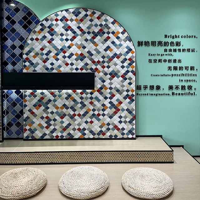 Best Sale OEM custom green mosaic tile glazed square porcelain 300x300 for bathroom and kitchen mosaic tiles
