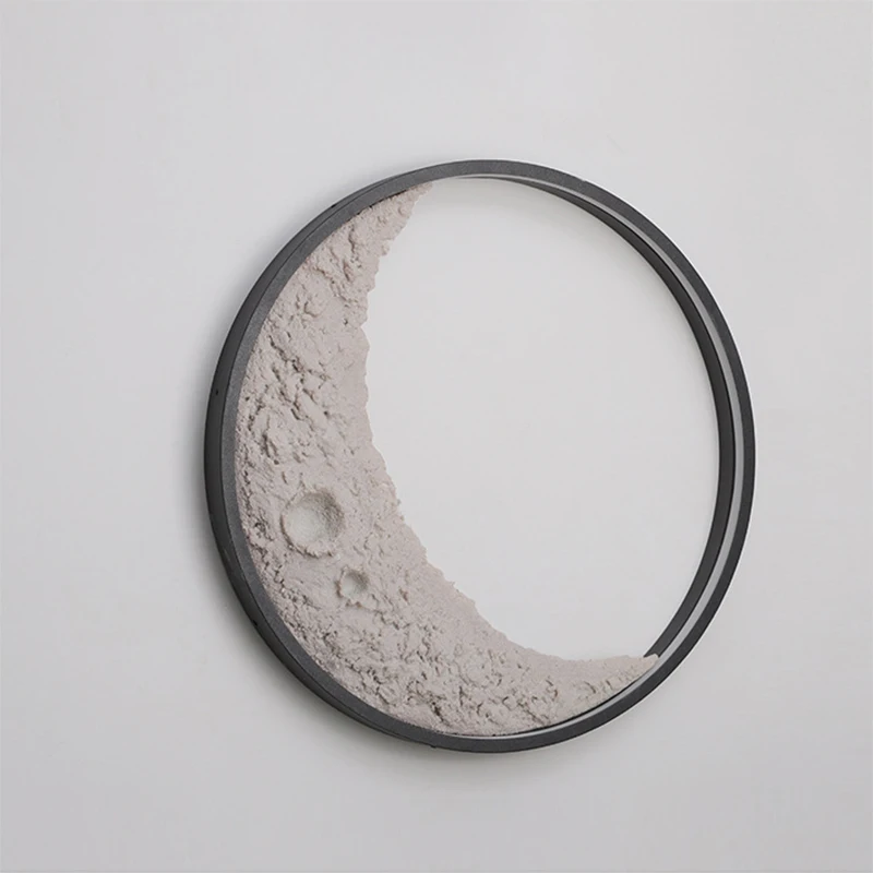 Modern Style Resin Moon Shape Wall Light Black Wall Sconce for Living Room Bedroom Reading Room Villa Outdoor or Indoor