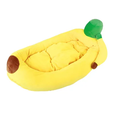 BSCI pet supplies animal products manufacturer plush  banana beds soft animal bed durable banana shape pet bed