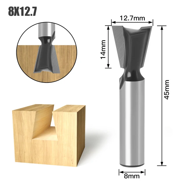 ALPHA 8MM Shank Woodworking Milling Cutter 14 Degree Cutter Dovetail Jointer Router Bits For CNC Dovetail Machine