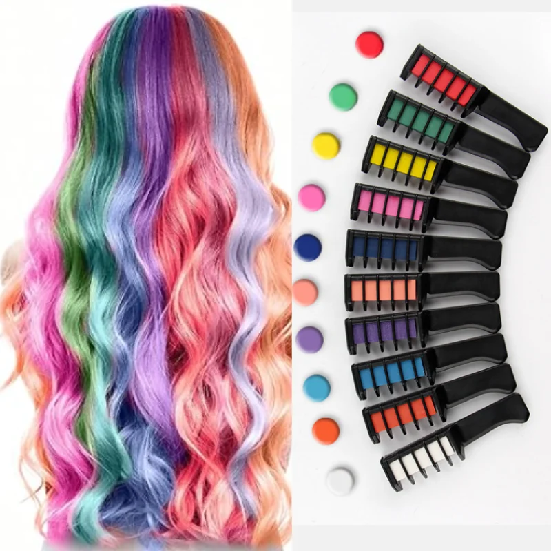 Wholesale 10PCS/Box Multi Color Hair Dye Comb Set Makeup Kits Disposable Dyeing  for Hair Color Chalk for Home Use With Comb