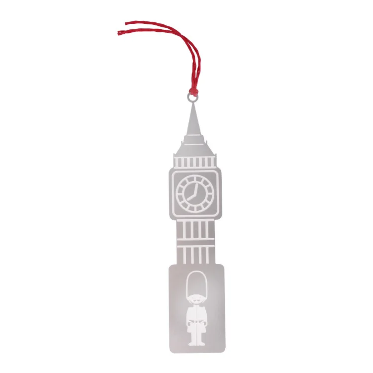 Custom Wholesale Worldwide Building Shape Metal Bookmarks Stainless Steel Made Eiffel Towel Bookmark