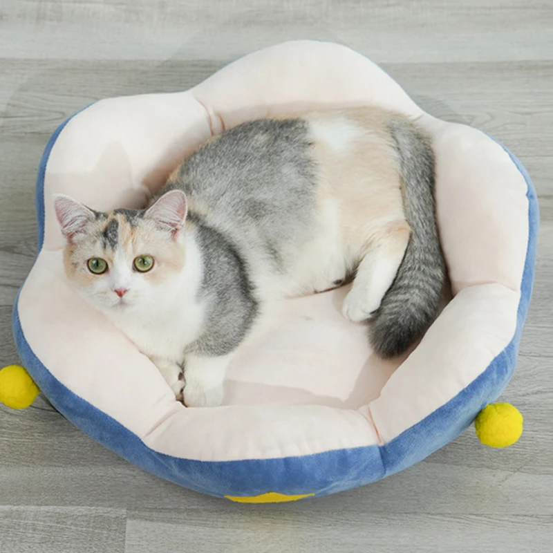 Relaxlines Dropshipping portable pet cage Calming Pet Bed Flower Crochet Cat Beds