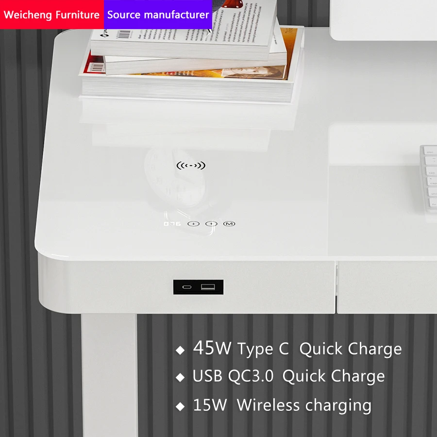 Modern Metal lacquer Computer Desk Office Furniture Dual Motor Gaming desk Electric Adjustable Standing Desk
