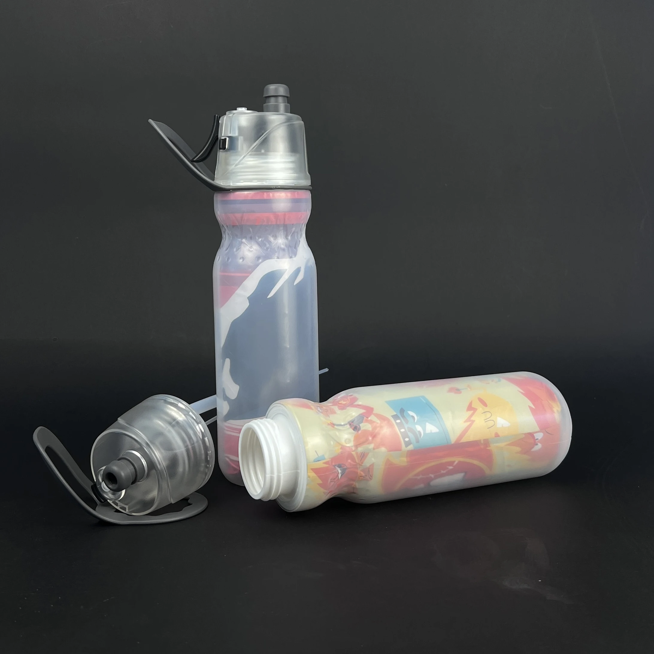 590ml 20oz Halloween design double wall plastic spray water bottle drink outdoor sport kettle for adult sport