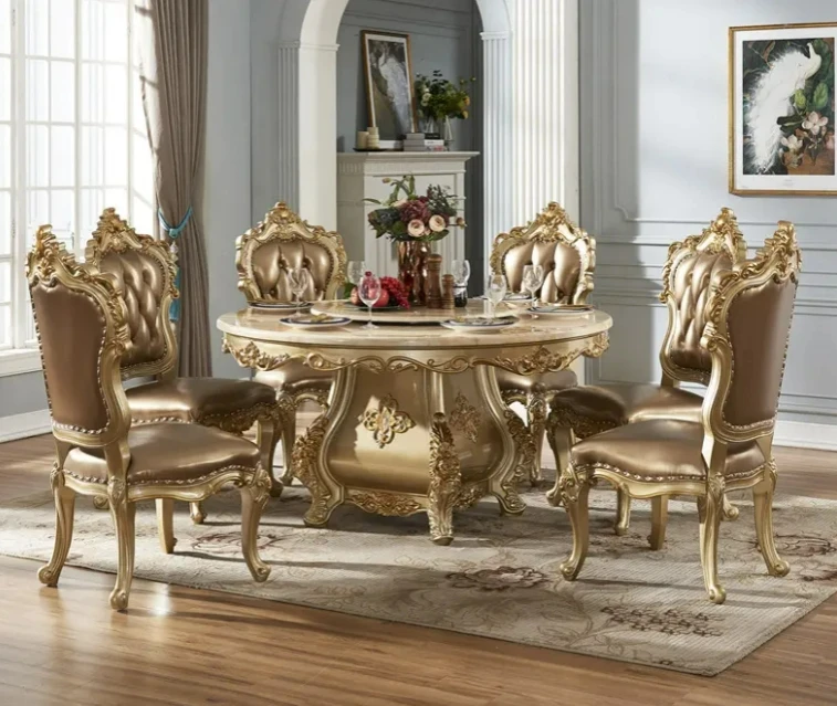 Good Quality Classic Style Marble Top Dining Table Designs Luxury Dining Table