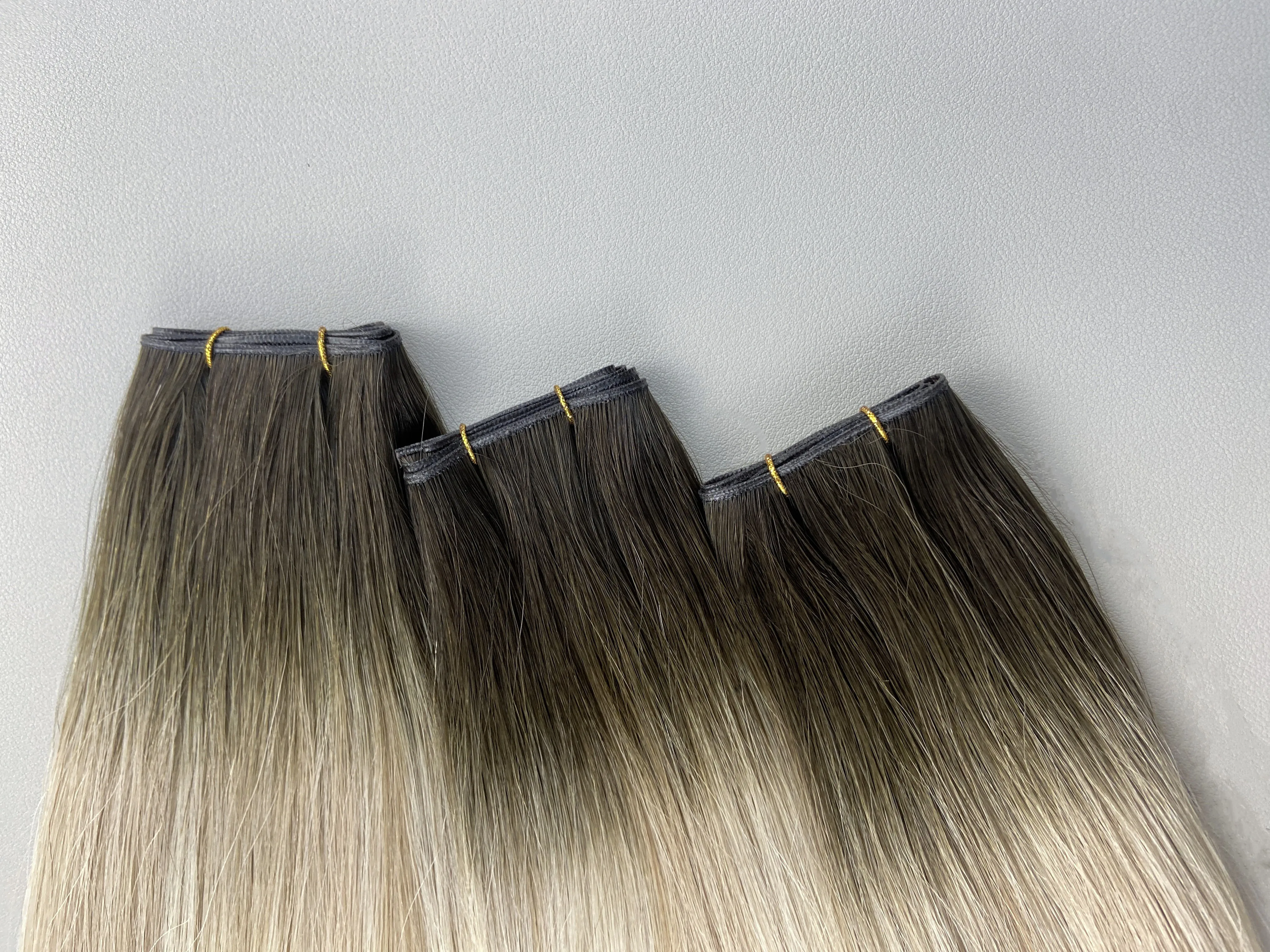 Virgin Genius Weft 12 a Grade No Remy Russian Human 30 Inch Blonde Hair Wave European Invisible Curly Double Drawn