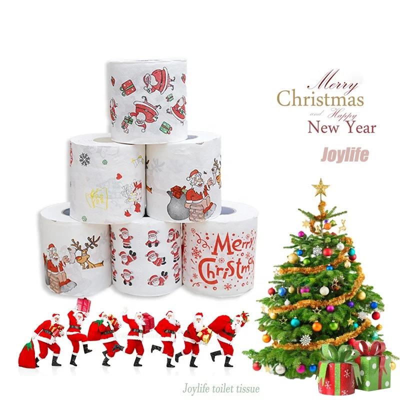 2022 Newest Best Price Christmas Ornaments Toilet Paper Ultra Comfortcare Hygroscopic Party Toilet Paper Toilet Roll