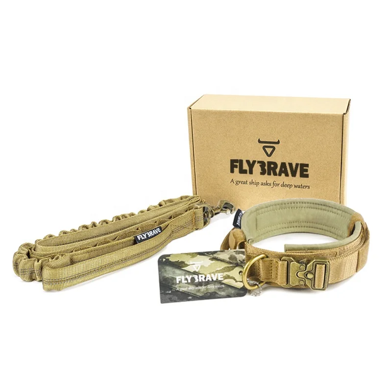 Sohpety Luxury Nylon Hardware Heavy Duty Pet Leash Set Designer Metal Buckle Tactical Dog Collar