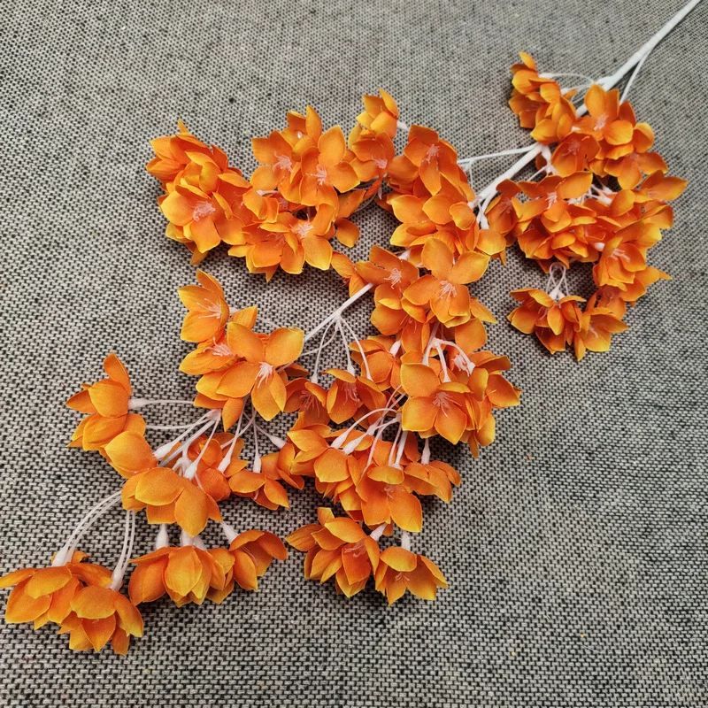 100 Styles Orange Silk Flowers Arrangement for Wedding Decoration Orange Artificial Flowers