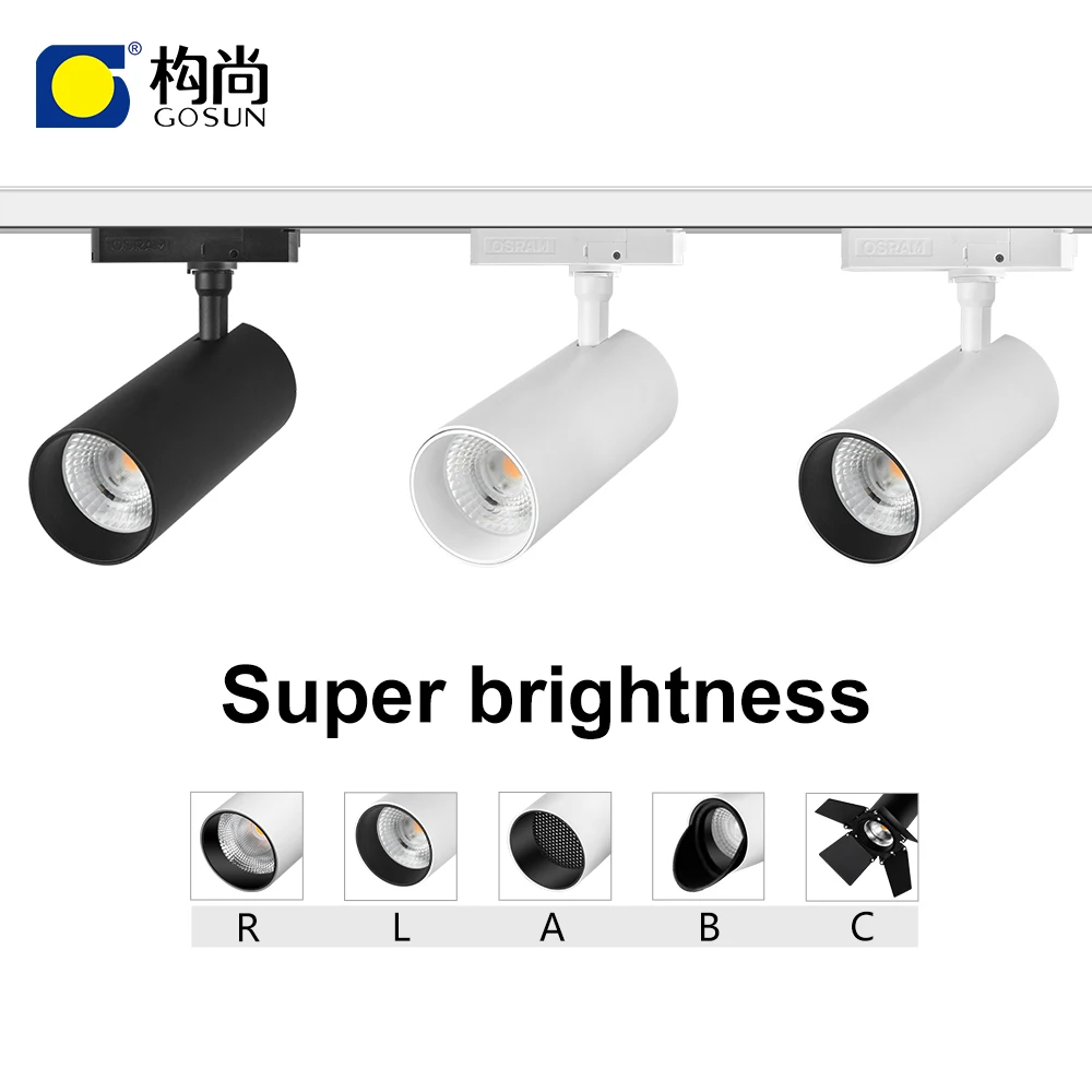 Extended radiator 42w up to 120lm/W flicker free anti-glare COB led track light for Indoor lighting