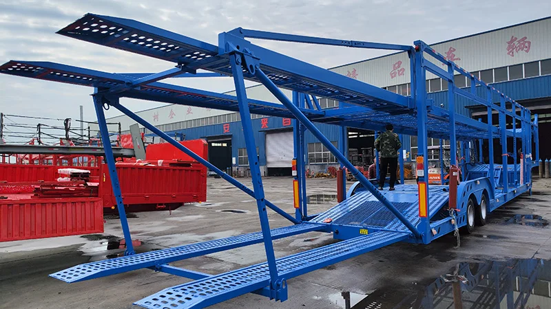 Cheap Price 2 3 axle car transport semi trailer 6-8 cars carrier semi trailer folding car transport truck trailers for sale