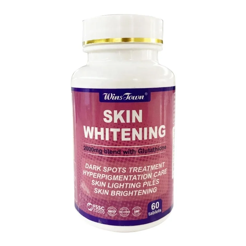 Skin Whitening Pills Vegan Vitamin C Collagen L-Glutathione Skin Whitening Softgels
