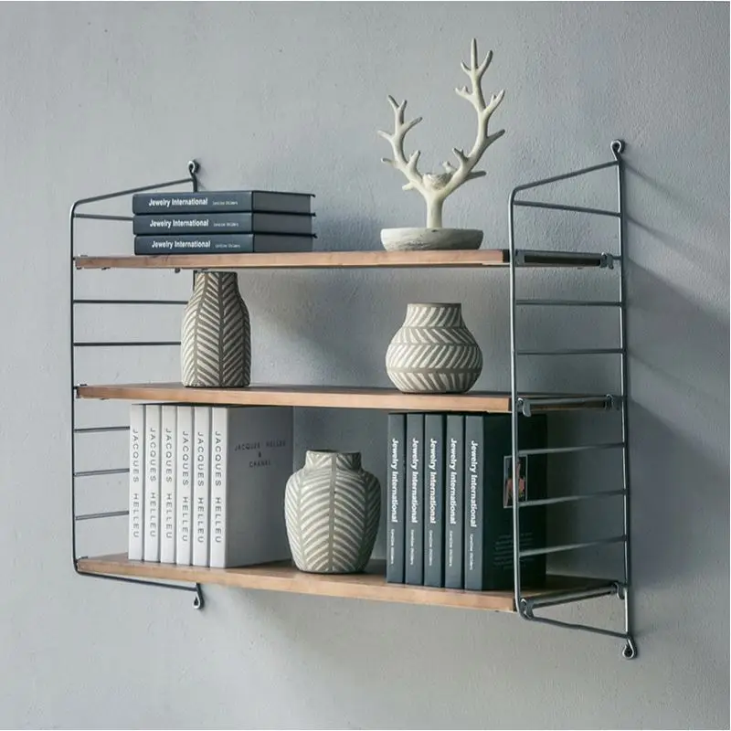 shelf wall metal bookshelf wall hanging shelf wooden display shelf