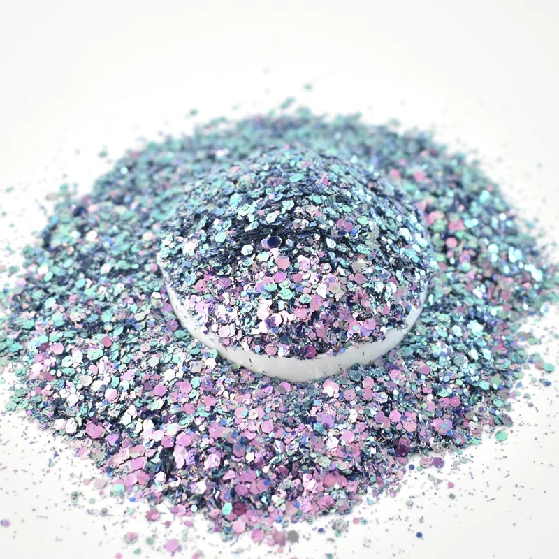 Hexagonal irregular mixed Glitter Powder Eco-friendly PET Solvent Resistant Cosmetic Grade Nail Art Eyeshadow Glitter Pigment