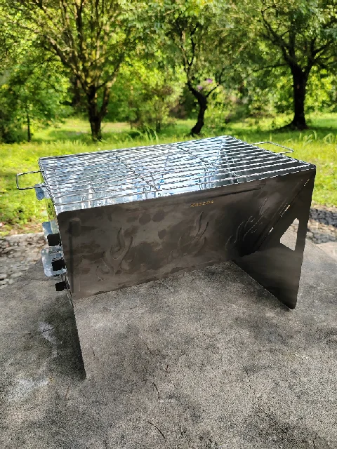 Metal Portable Stainless Steel Folding Charcoal Stove For Outdoor Camping Picnic