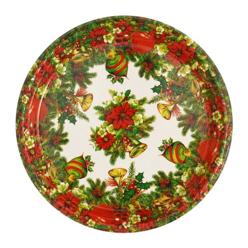 9inch Round Shape Customized Reusable Tableware Hard Plastic Dinner Party plate